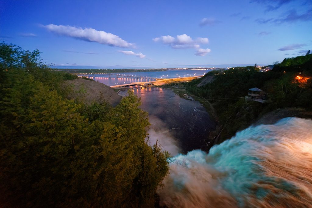 waterfall, quebec, landscape